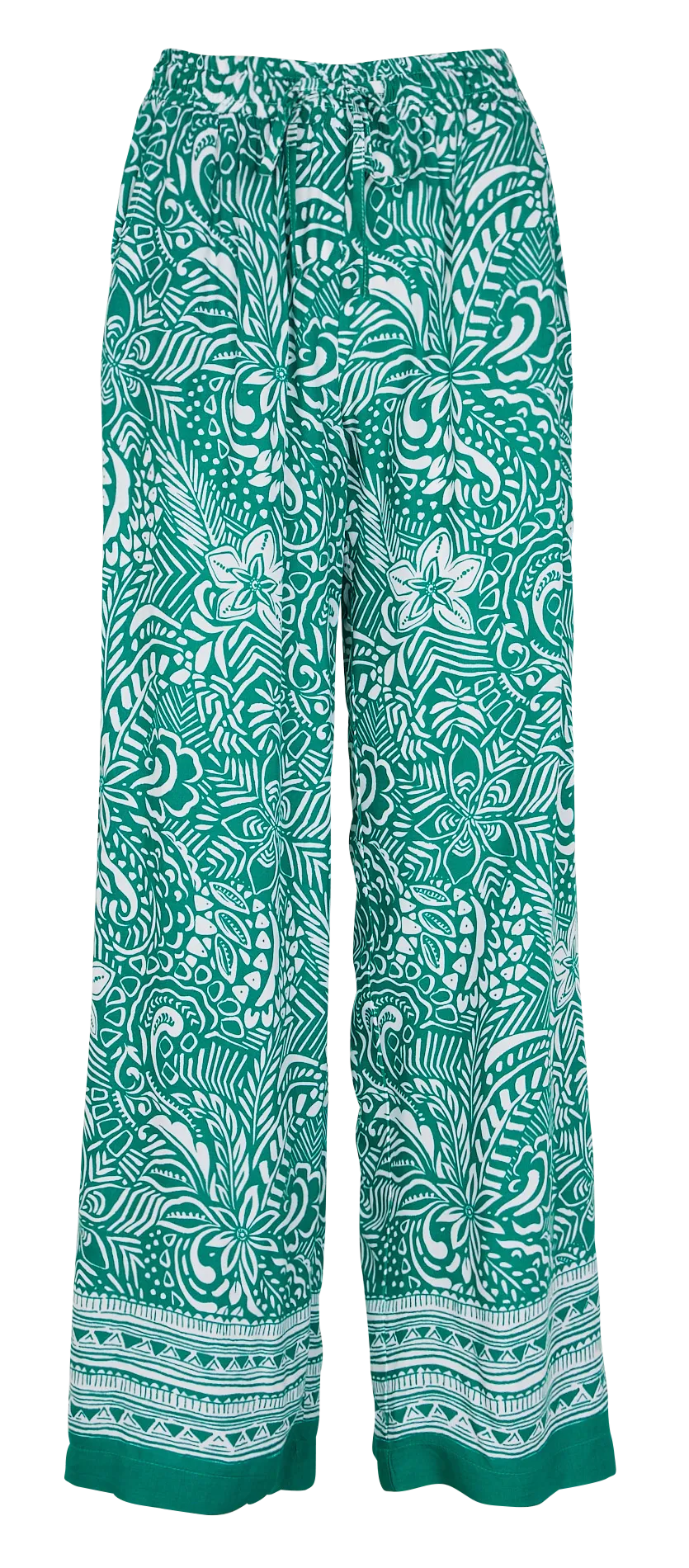 Pantalón ancho estampado en verde