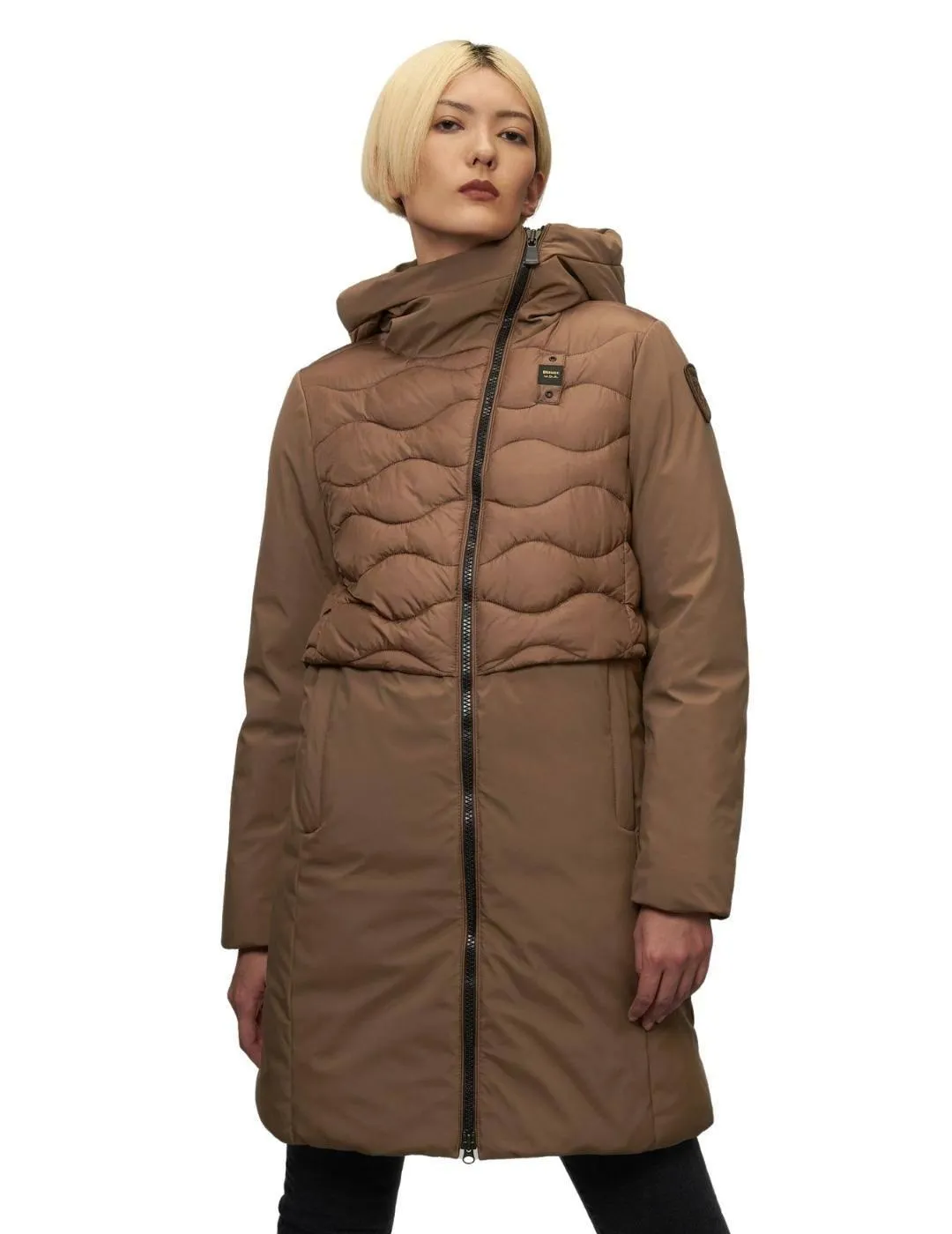Plumas Blauer Largo Marrón Combinado Para Mujer