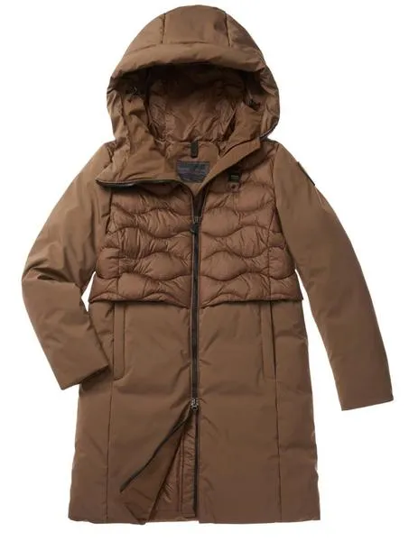 Plumas Blauer Largo Marrón Combinado Para Mujer