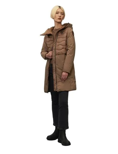 Plumas Blauer Largo Marrón Combinado Para Mujer