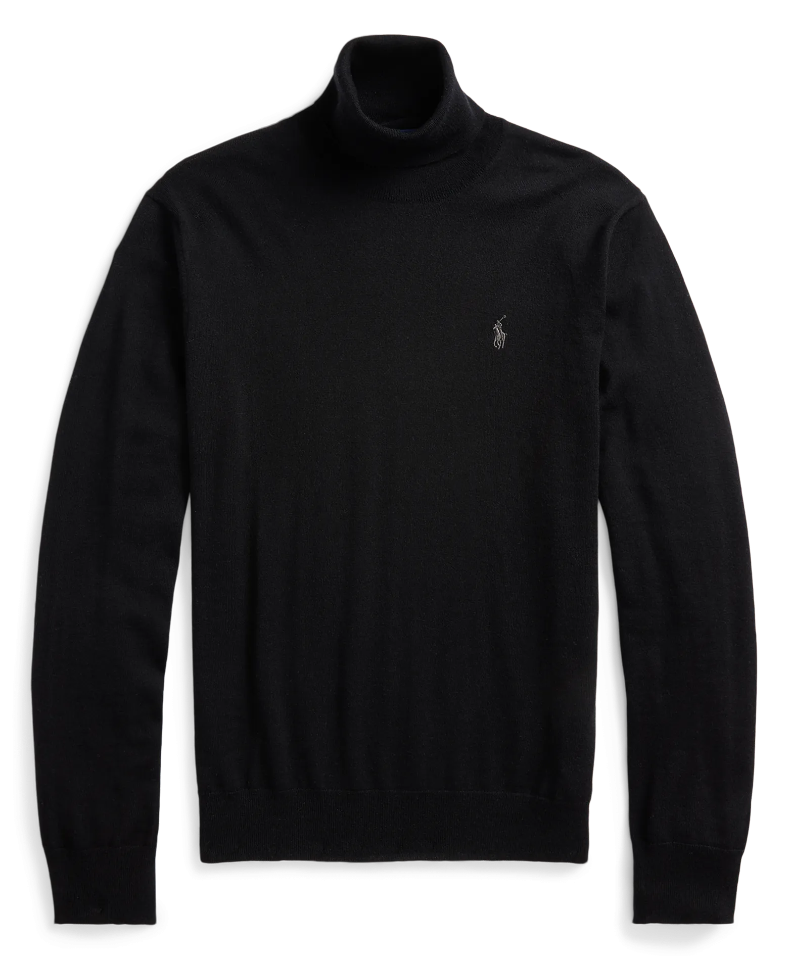 POLO RALPH LAUREN Jersey de cuello alto bordado en lana en negro