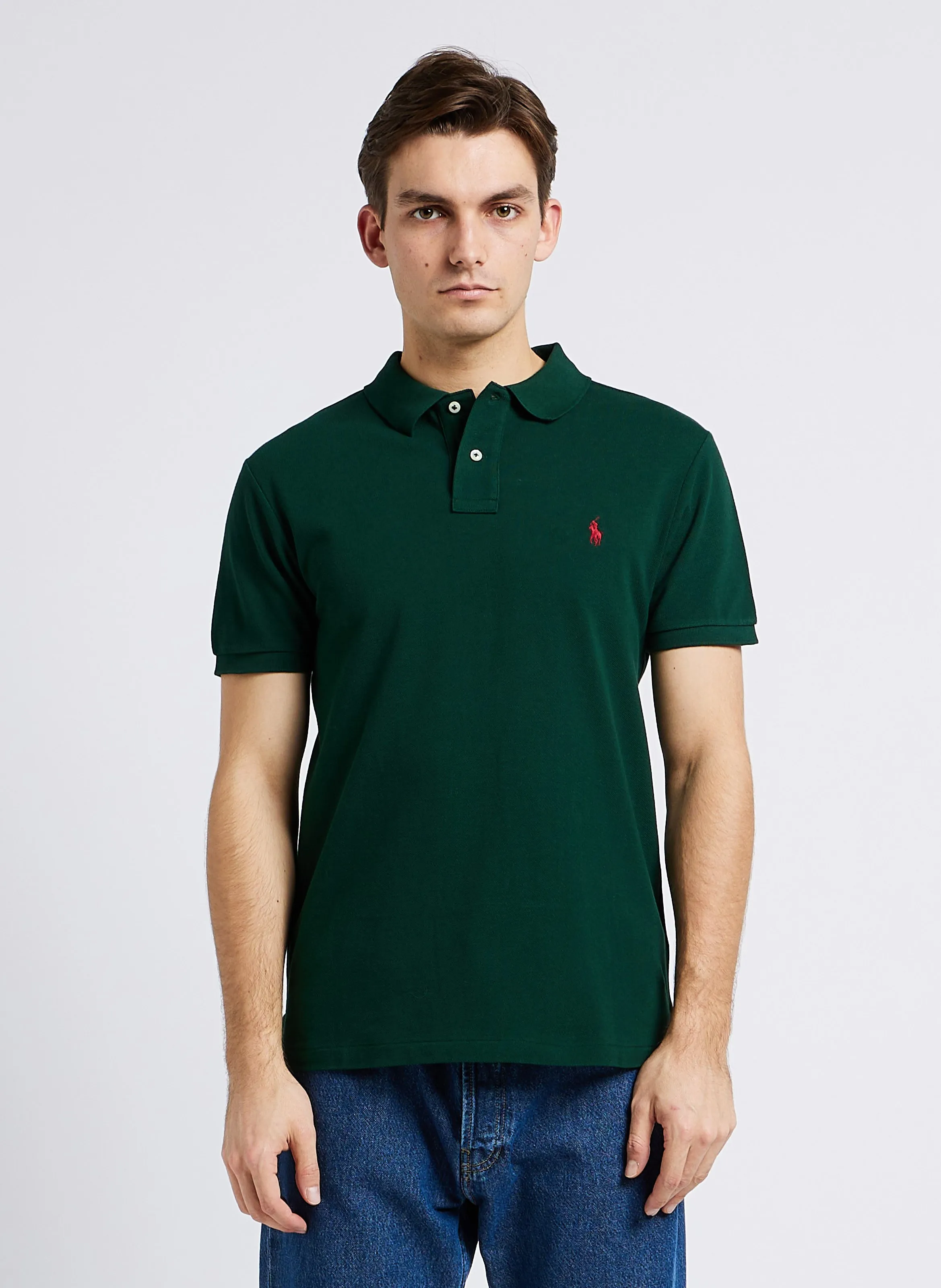 POLO RALPH LAUREN Polo slim fit de piqué de algodón en verde