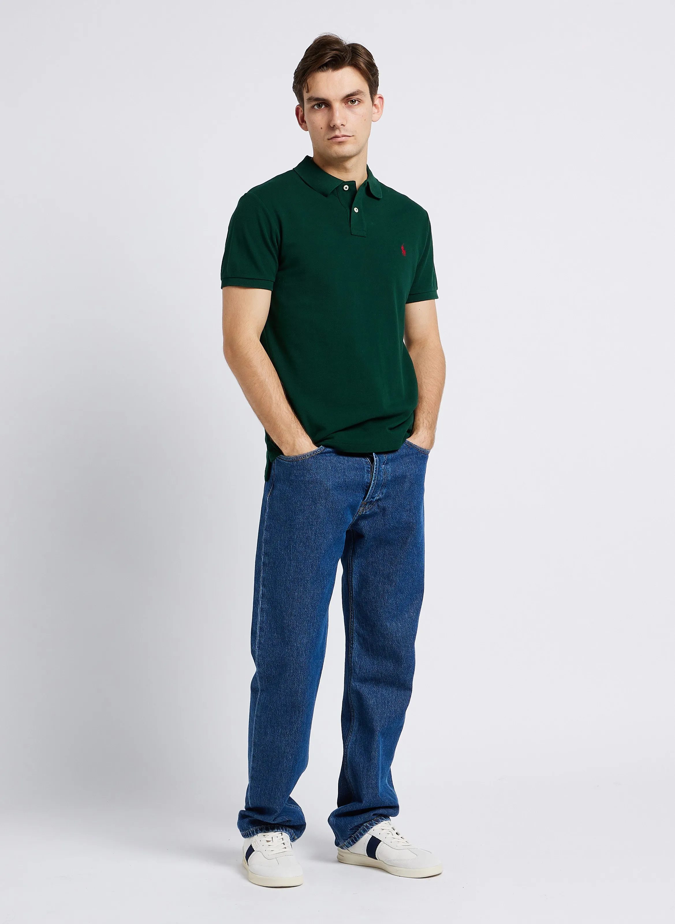 POLO RALPH LAUREN Polo slim fit de piqué de algodón en verde