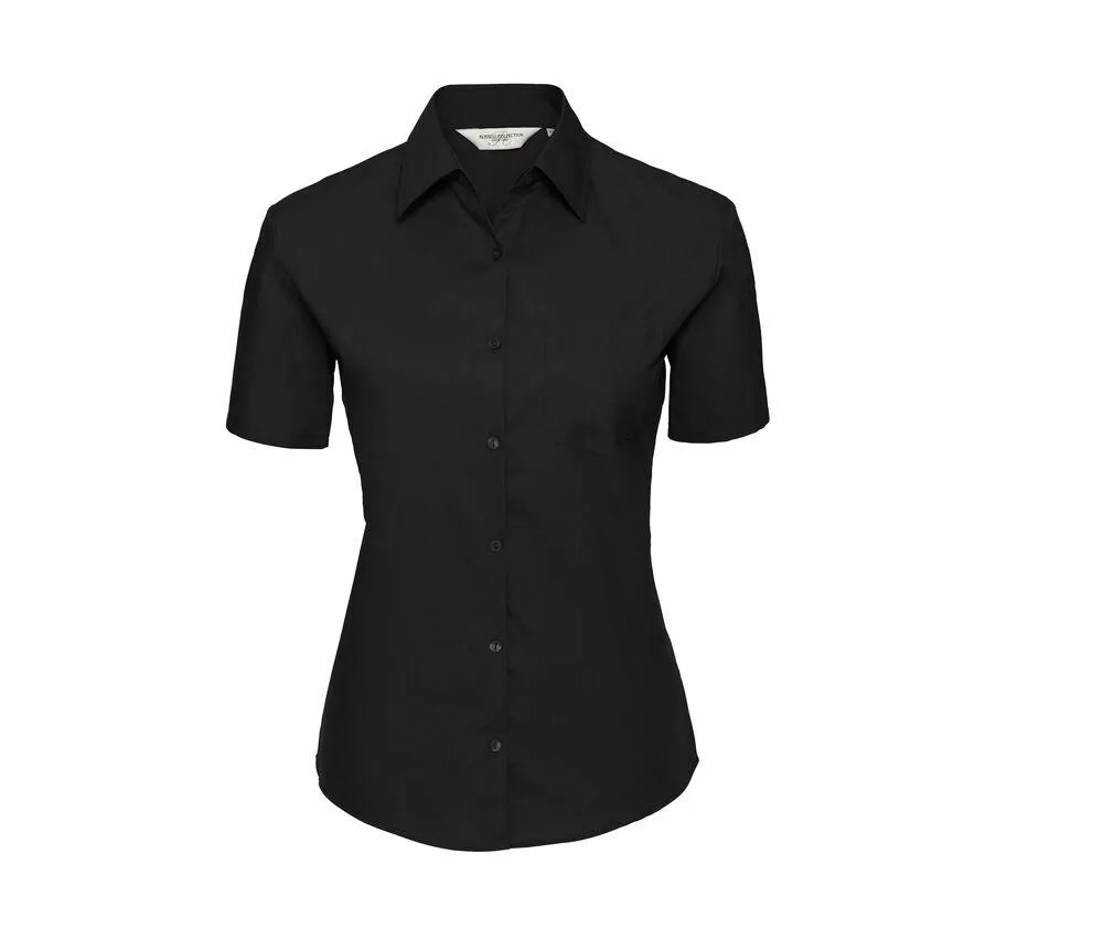 RUSSELL COLLECTION JZ37F  CAMISA POPLIN MANGA CORTA PURE COTTON EASY CARE  NEGRO