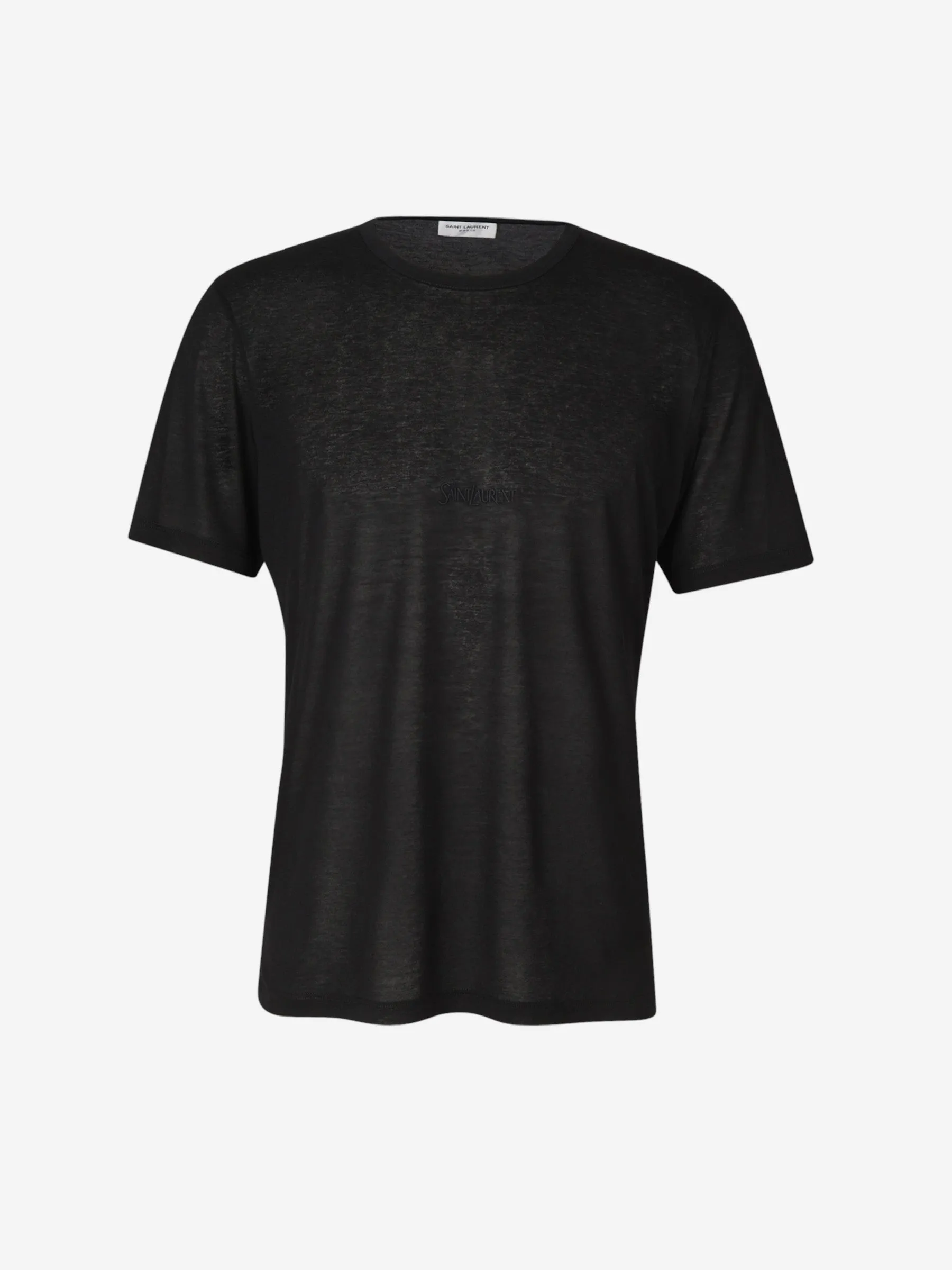 Saint Laurent Camiseta Logo Viscosa