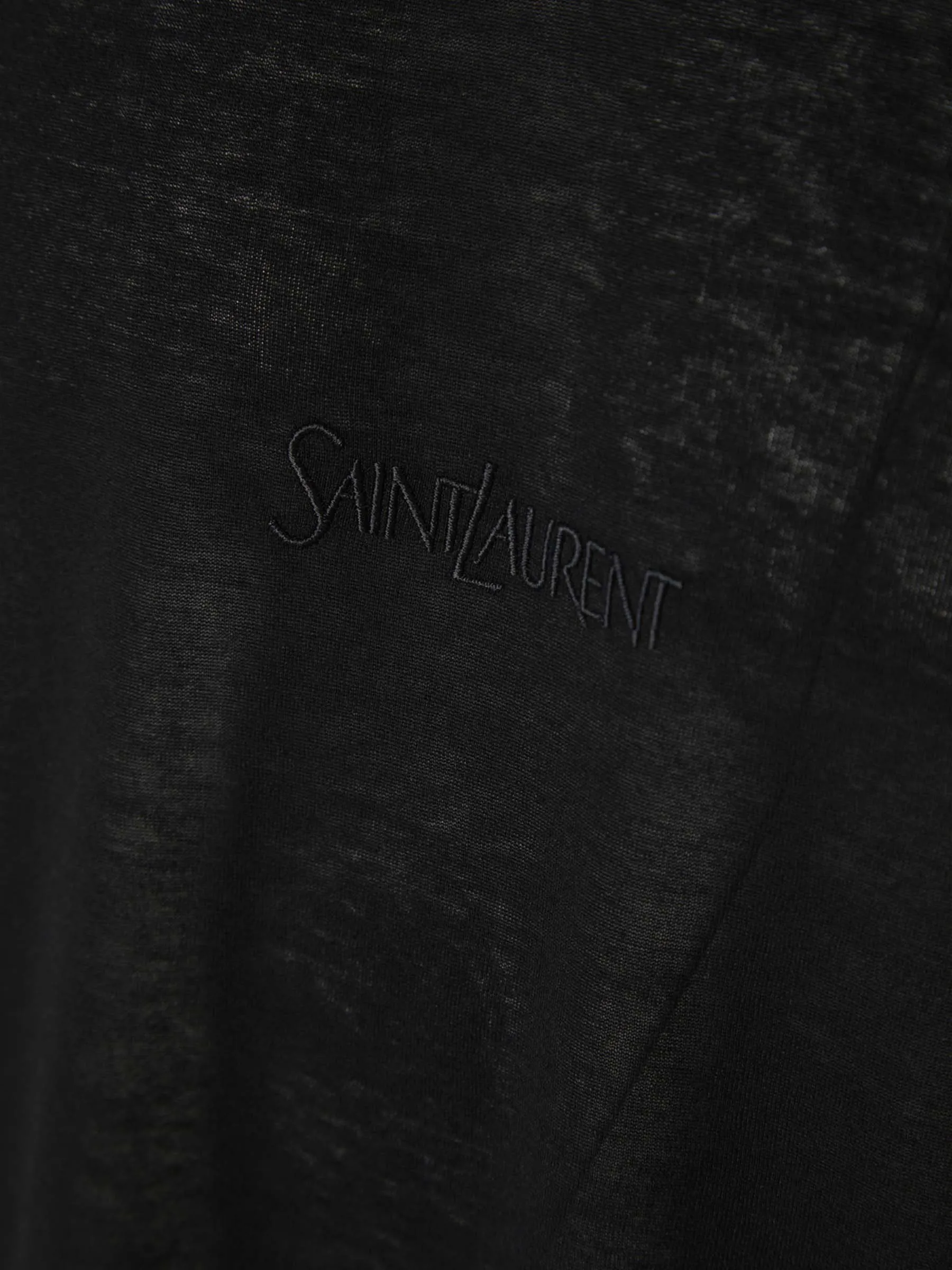 Saint Laurent Camiseta Logo Viscosa