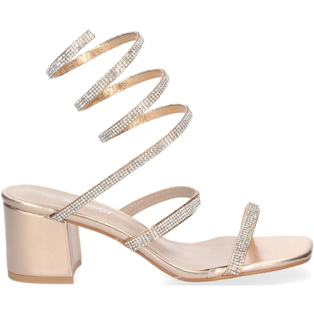 Sandalias con Tacón Ancho y Adornos Brillantes para mujer