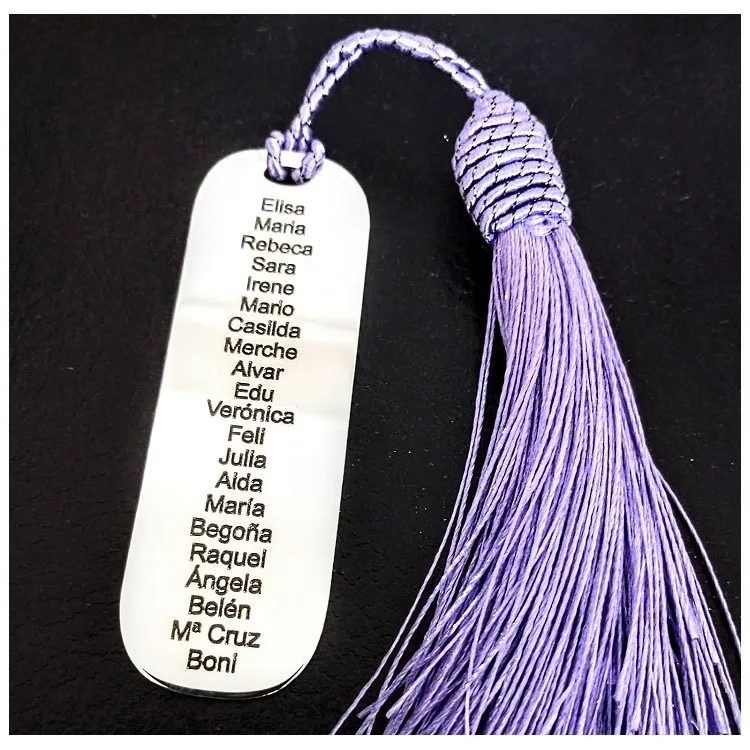 Separador de páginas grande personalizado en plata de ley