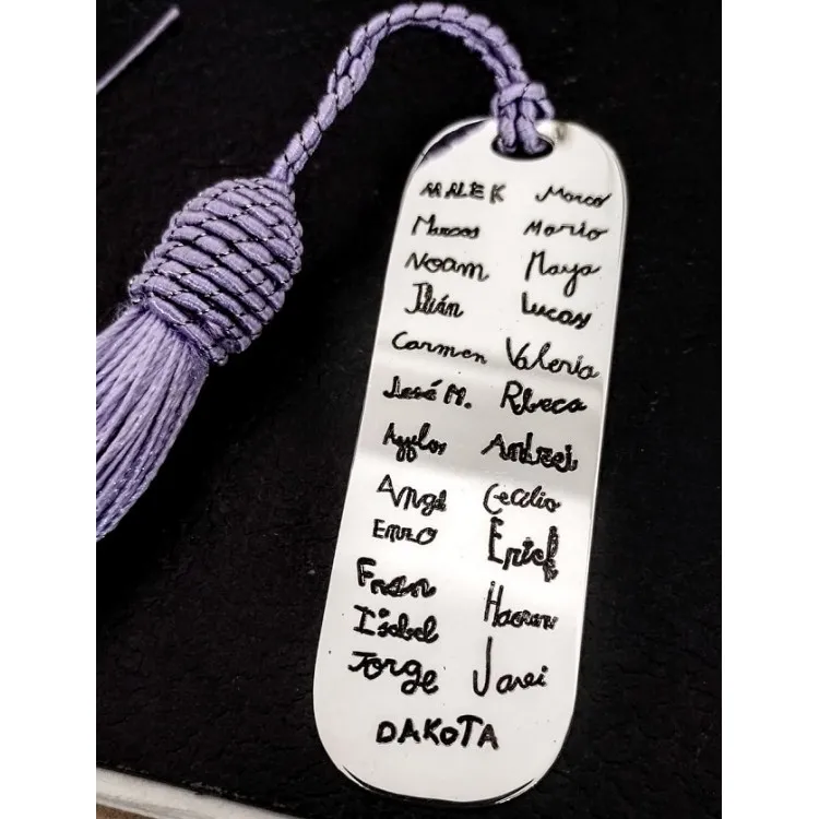 Separador de páginas grande personalizado en plata de ley