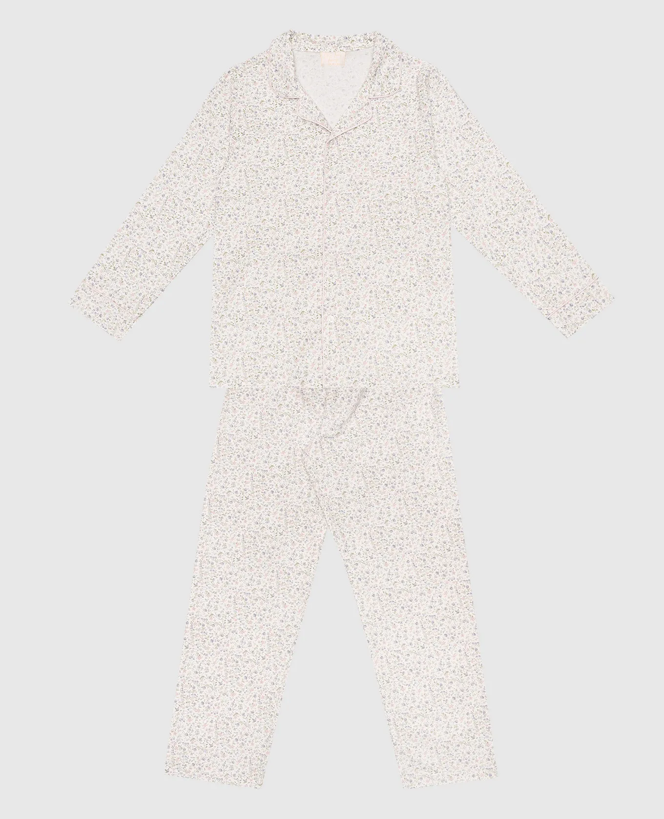 Story Loris Children's white pajamas in a floral print