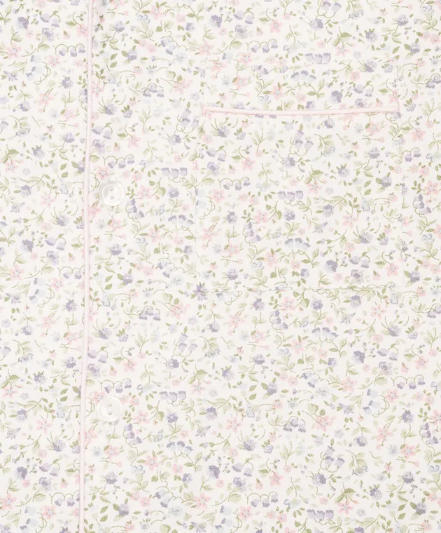 Story Loris Children's white pajamas in a floral print