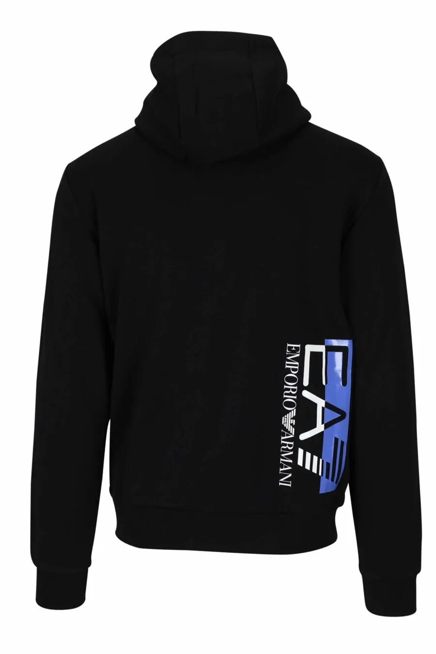 Sudadera negra con cremallera y capucha y minilogo 