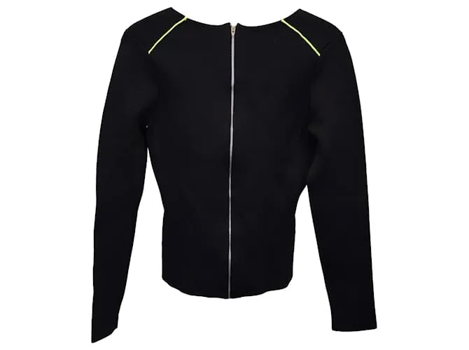Top de manga larga con cuello en V de Alexander Wang en rayón negro 
