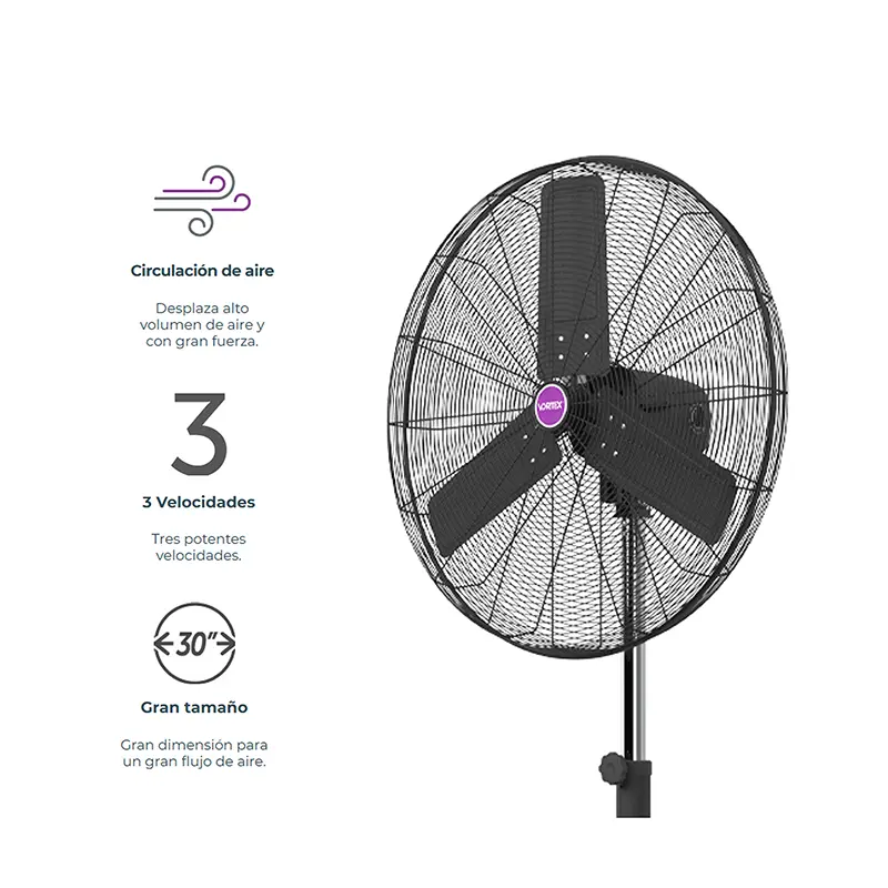 Ventilador Industrial de Pedestal Vortex P30 230W 30pul