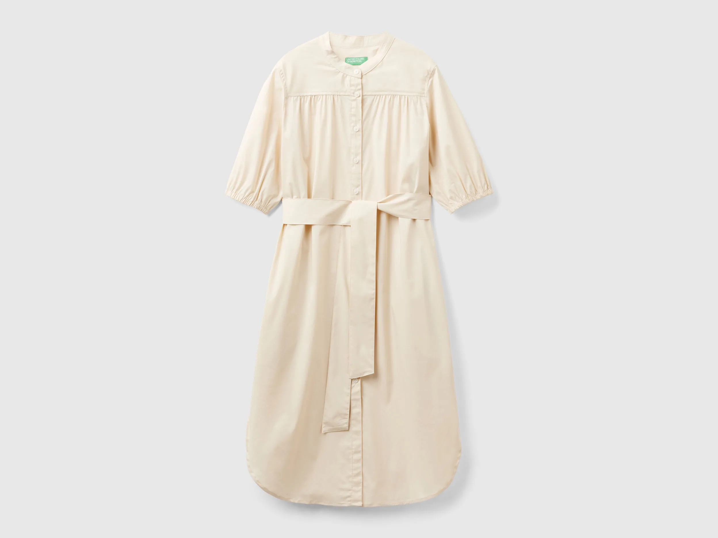 Vestido camisero midi con fajín