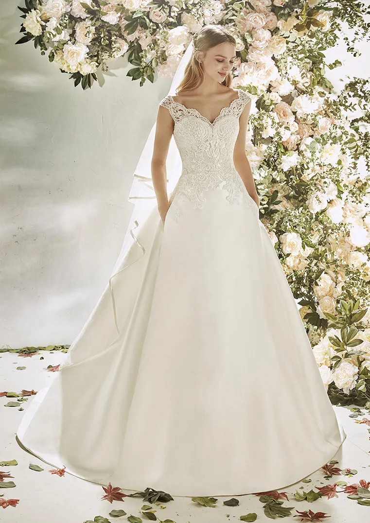 Vestido de novia con falda de volumen