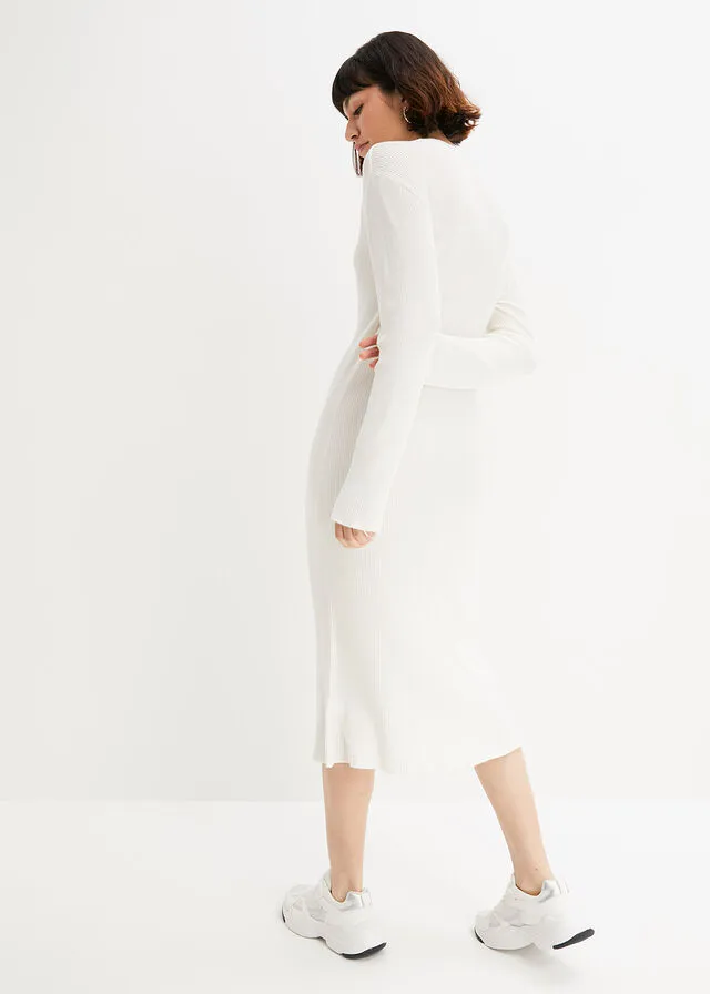 Vestido de punto Blanco lana