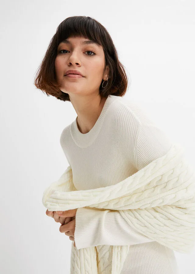 Vestido de punto Blanco lana