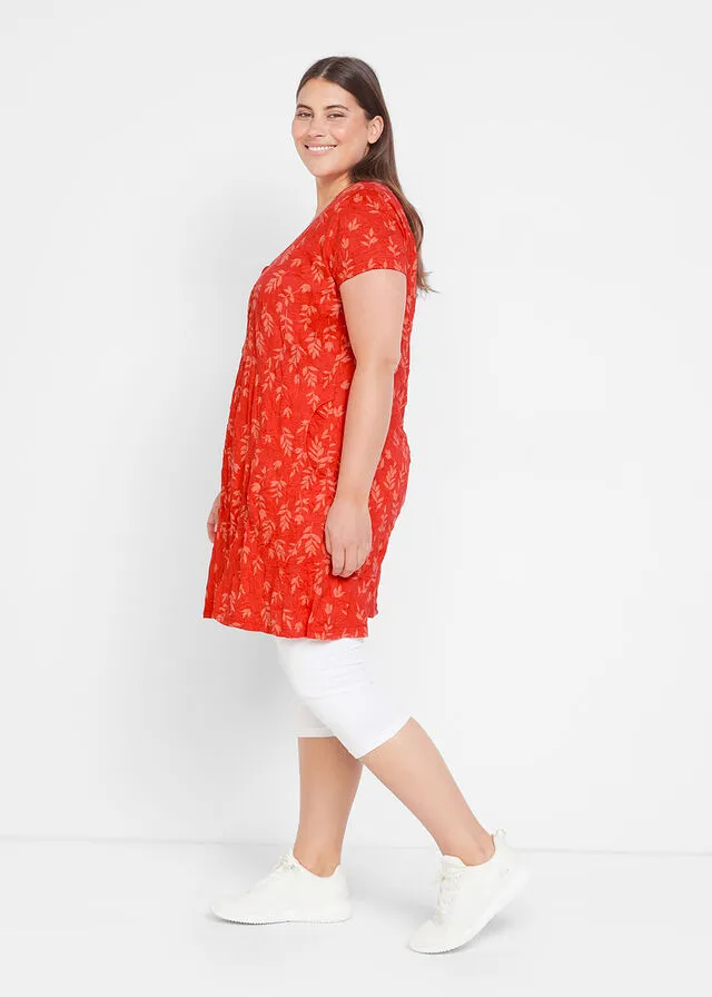 Vestido y leggings capri (conjunto de 2 piezas) Amapola/blanco de flores