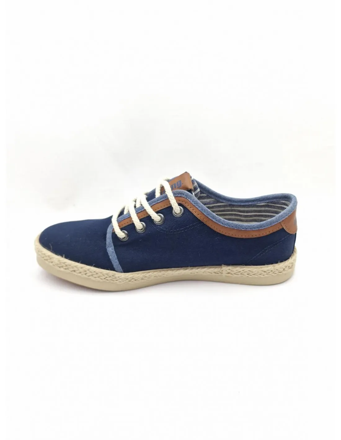 Zapatilla de niño Mustang en azul marino/beige 48723