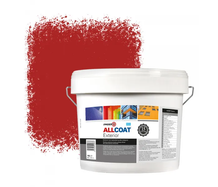 ZINSSER ALLCOAT PINTURA EXTERIOR PARA PAREDES RAL 3000 ROJO VIVO  10 LITRO
